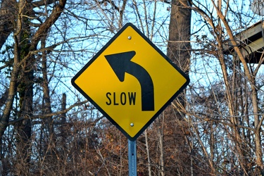 Curve sign on Winchester Road