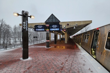 Snowfall at Greenbelt Metro station