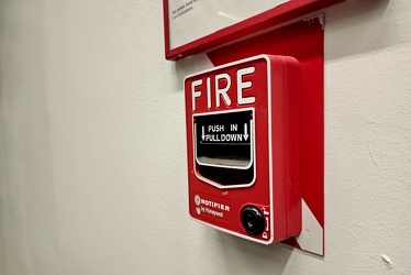 Fire alarm pull station at IKEA in Brooklyn