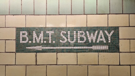 "B.M.T. Subway" mosaic at 4th Avenue/9th Street station