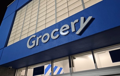 Grocery entrance signage at Dayton Walmart