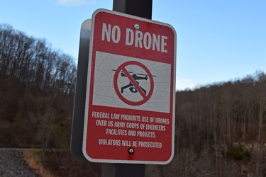 Anti-drone sign at Gathright Dam