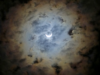 Partial solar eclipse over Greenbelt, Maryland