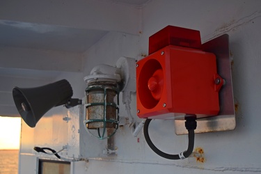 General alarm and public address speaker on the MV New Jersey