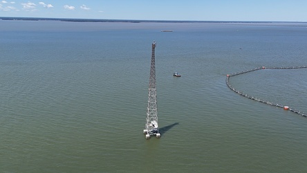 Radio tower in the James River