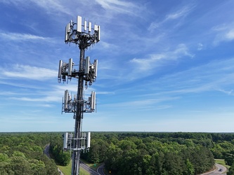 Cell tower above Interstate 64