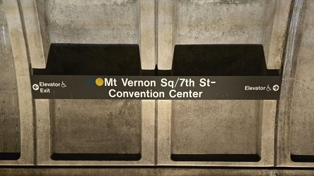 Wall signage at Mount Vernon Square station