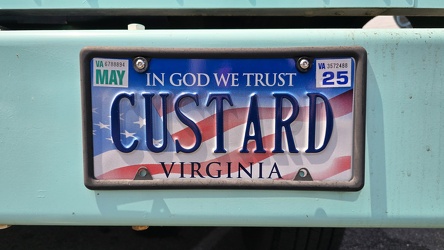 License plate on Chris's Coffee & Custard food truck