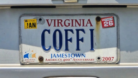 "COFFI" license plate