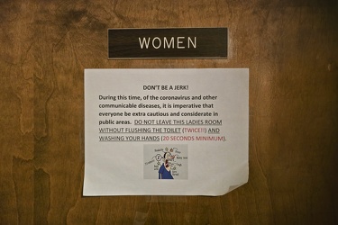 Sign on restroom door at 5000 Sunnyside Avenue [01]