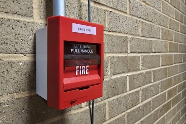 Fire alarm pull station at Greenbelt