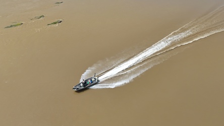 Boat travels up the Susquehanna River