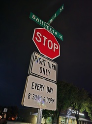 Signage at East Walnut and Baltimore Streets