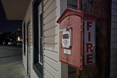 Gamewell fire alarm telegraph box at East Walnut and South Railroad Streets [01]