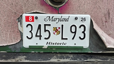 Maryland historic plate on former CARTA bus 3426