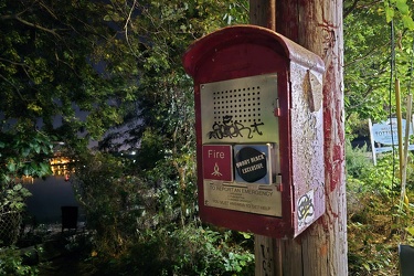 Fire and police call box on Bentley Street