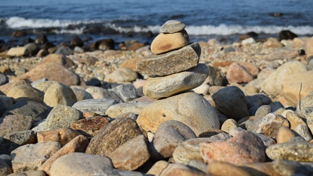 Rock stack on the beach at Montauk Point [06]