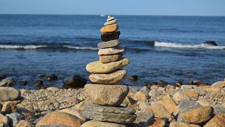 Rock stack on the beach at Montauk Point [08]