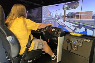 Kyle drives a simulated bus